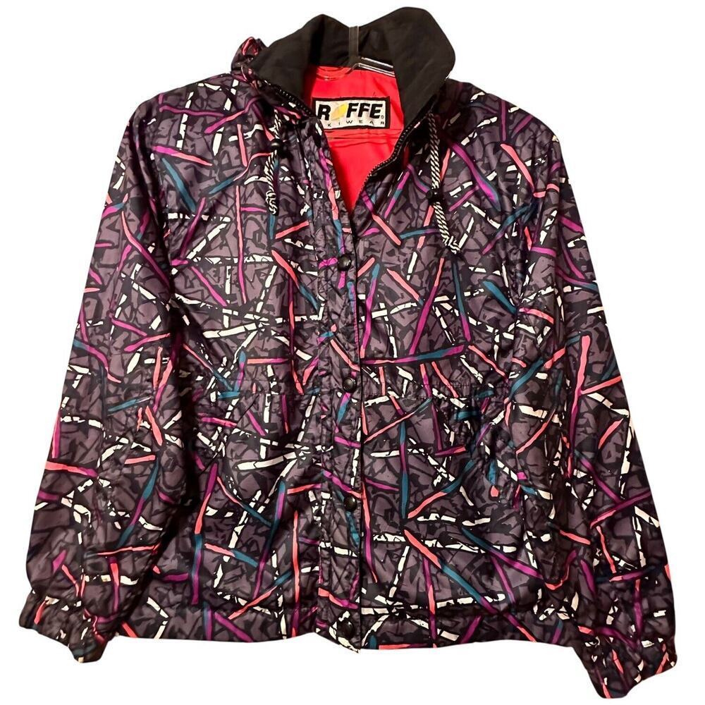 Vintage Roffe 90s Roffe Skiwear Jacket‎ Womens Size M Retro Multicolor Full-Zip